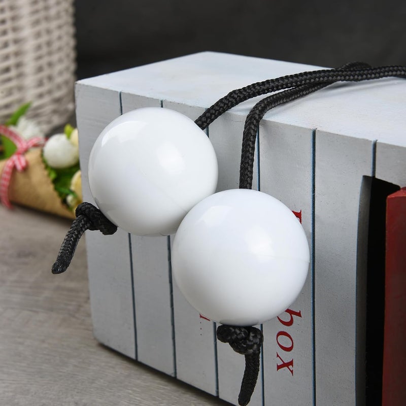 MGTECH 2Pcs Asalato Shakers, Kashaka Rhythmic Ball African Musical Instrument Aslatua Shakers, White - Image 3